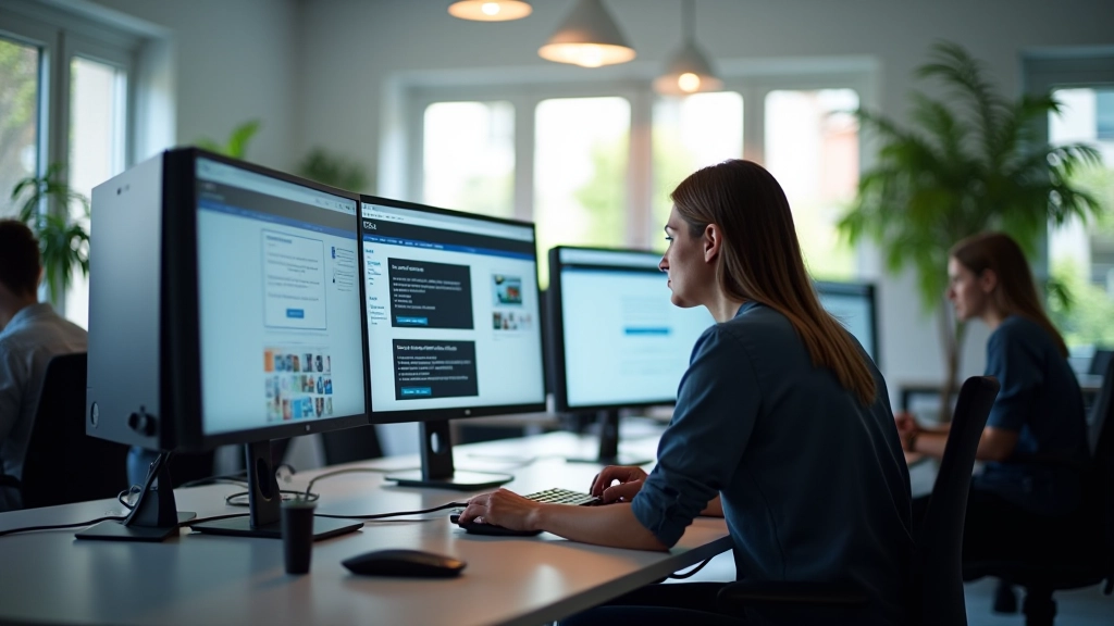 Team di professionisti in ufficio che lavorano su progettazione di portali scolastici