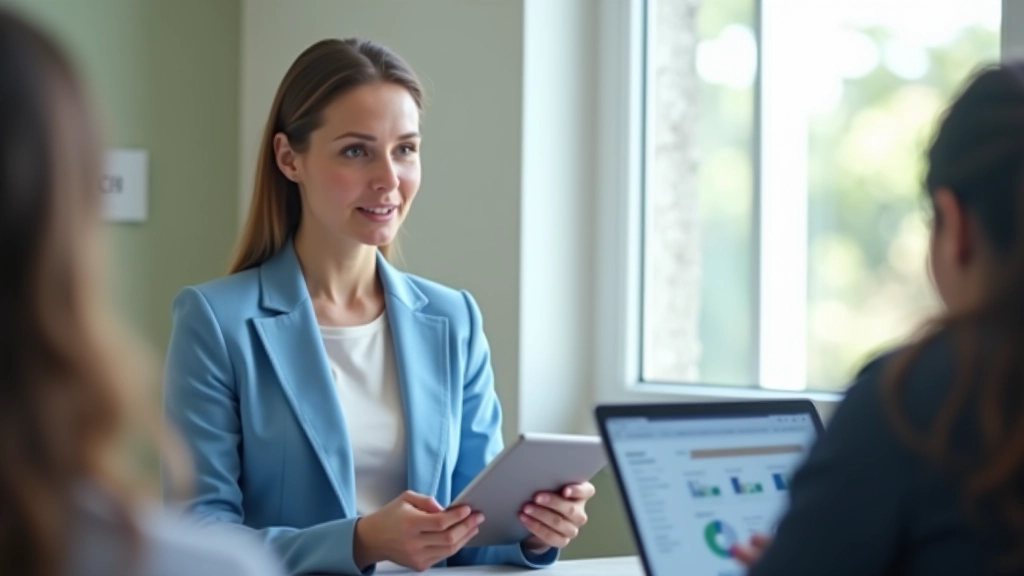 Docente che spiega i dettagli di un corso laboratoriale durante una riunione con i genitori